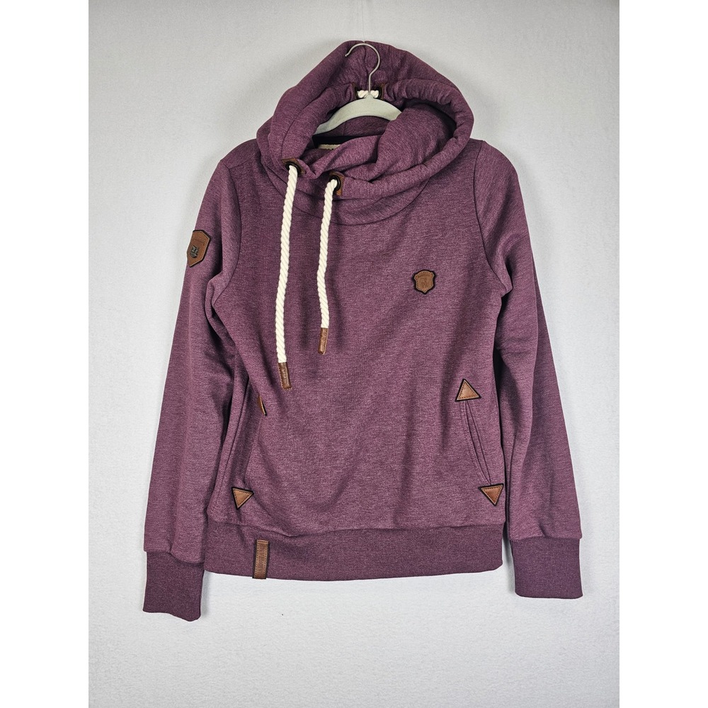 Gorpcore Naketano Schnizzel Dizzel Hoodie Womens L Purple Cowl Neck Scuba Hoodie